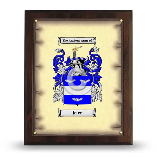 Jeter Coat of Arms Plaque