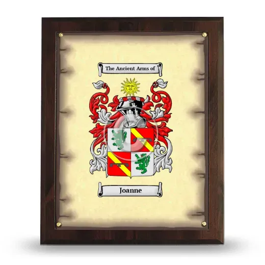 Joanne Coat of Arms Plaque
