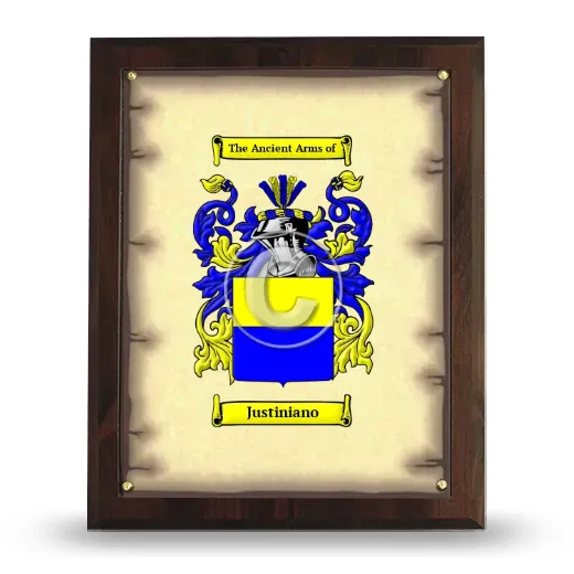 Justiniano Coat of Arms Plaque