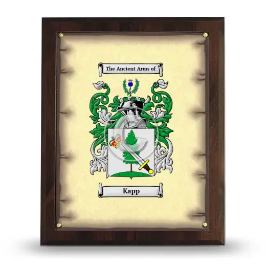 Kapp Coat of Arms Plaque