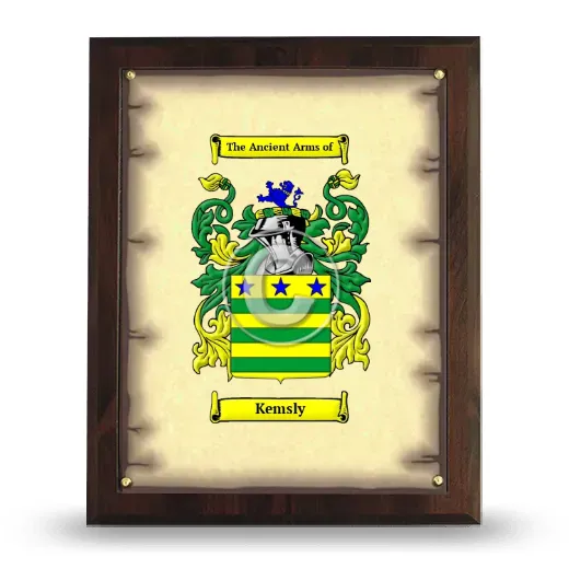 Kemsly Coat of Arms Plaque