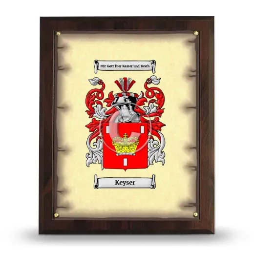 Keyser Coat of Arms Plaque