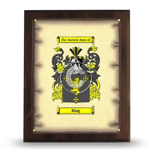 King Coat of Arms Plaque