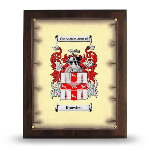 Knowlen Coat of Arms Plaque