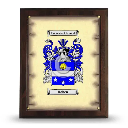 Kohen Coat of Arms Plaque