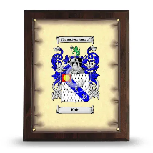 Koin Coat of Arms Plaque