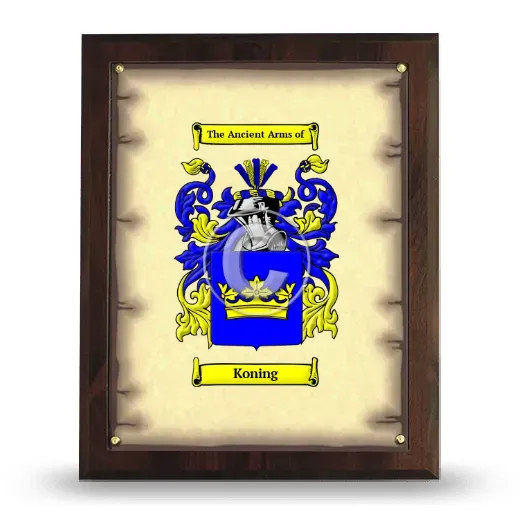 Koning Coat of Arms Plaque