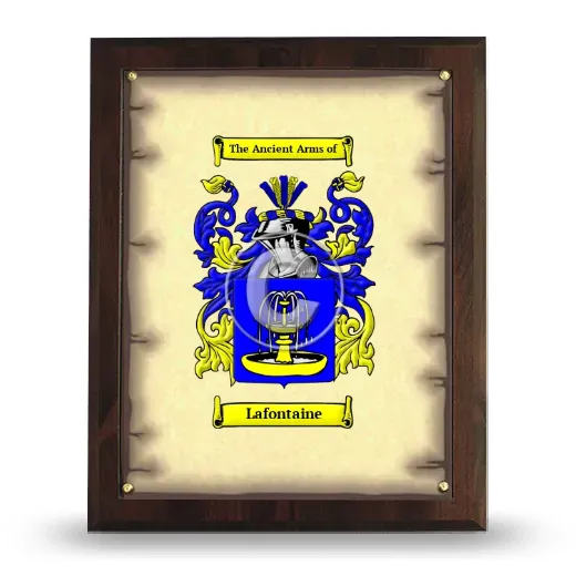 Lafontaine Coat of Arms Plaque