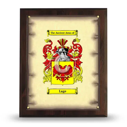 Lage Coat of Arms Plaque