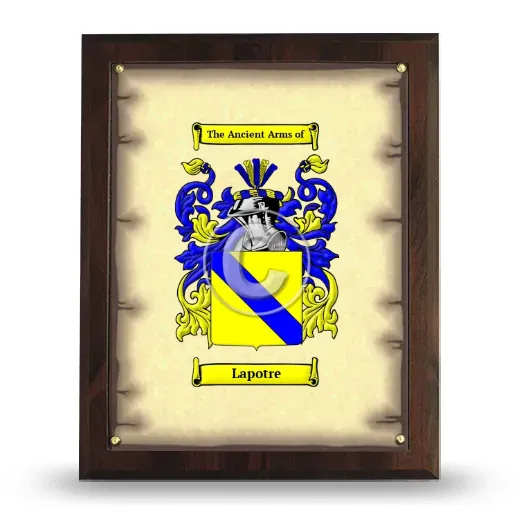 Lapotre Coat of Arms Plaque