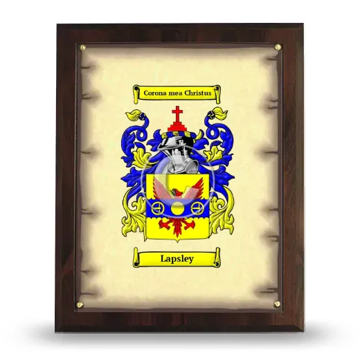 Lapsley Coat of Arms Plaque
