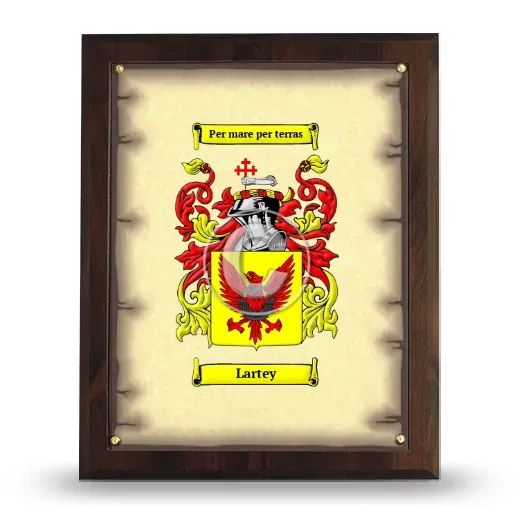 Lartey Coat of Arms Plaque