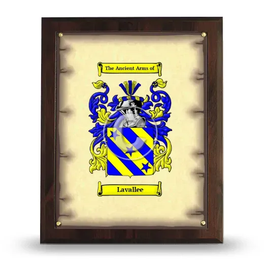 Lavallee Coat of Arms Plaque