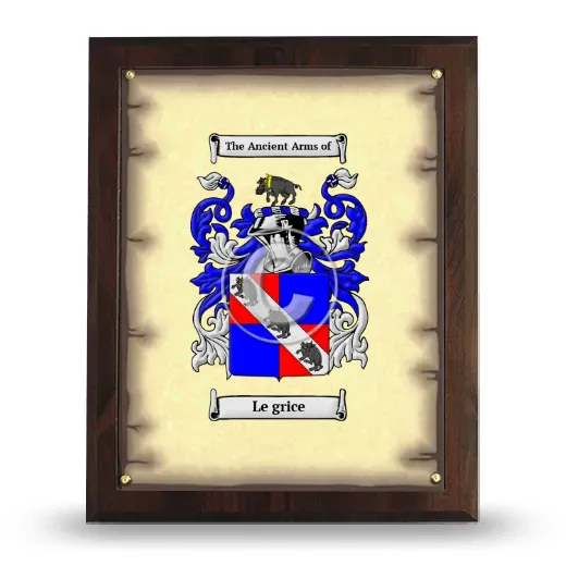 Le grice Coat of Arms Plaque