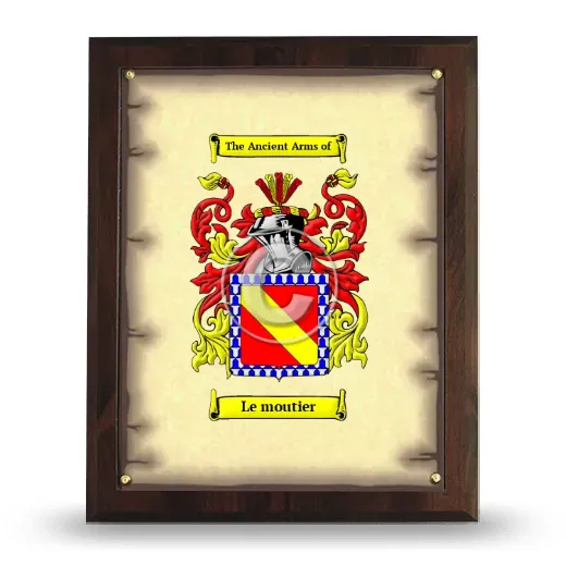 Le moutier Coat of Arms Plaque