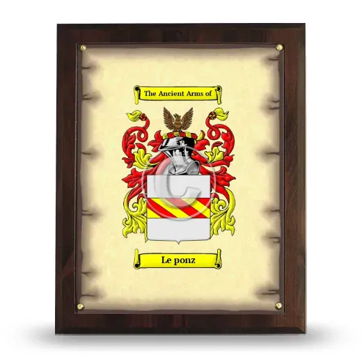 Le ponz Coat of Arms Plaque