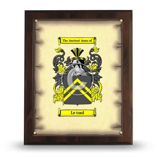 Le toul Coat of Arms Plaque