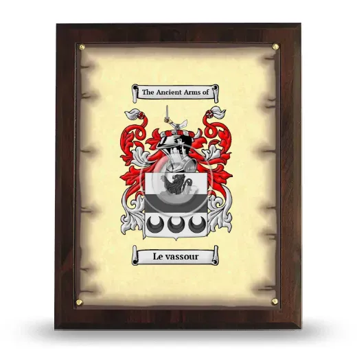 Le vassour Coat of Arms Plaque
