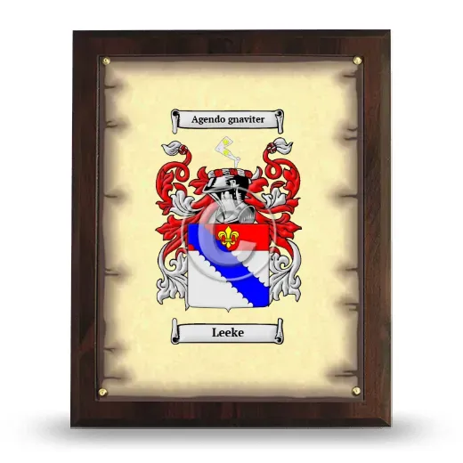 Leeke Coat of Arms Plaque