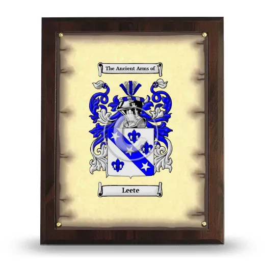 Leete Coat of Arms Plaque
