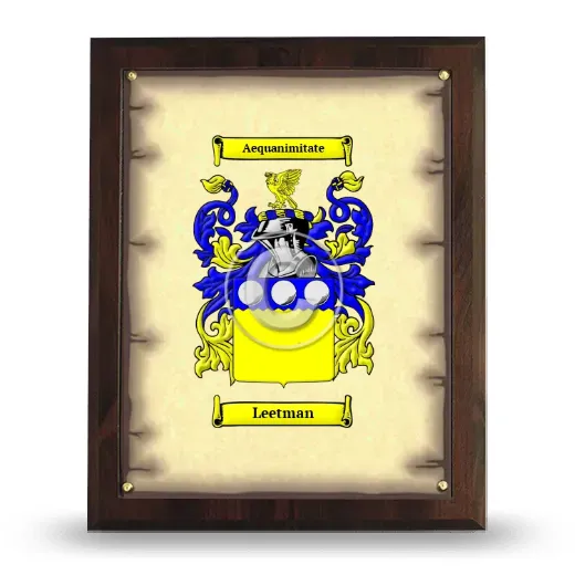 Leetman Coat of Arms Plaque