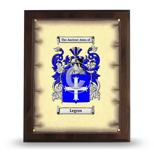 Legros Coat of Arms Plaque
