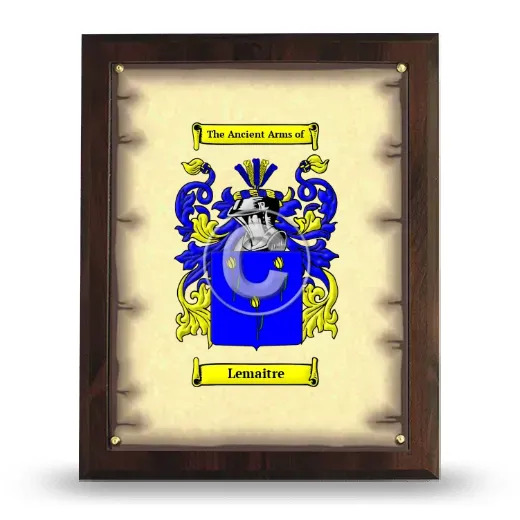 Lemaitre Coat of Arms Plaque