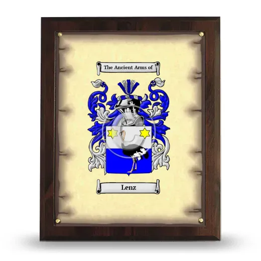Lenz Coat of Arms Plaque
