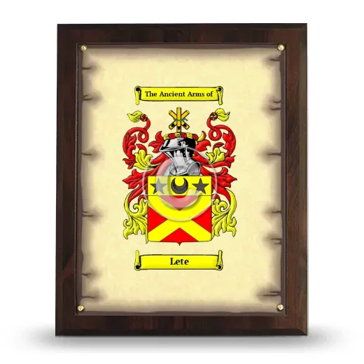 Lete Coat of Arms Plaque