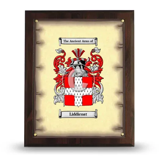 Liddicoat Coat of Arms Plaque