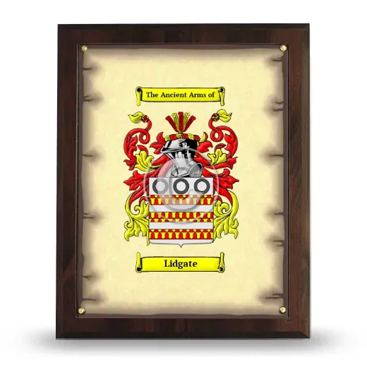 Lidgate Coat of Arms Plaque