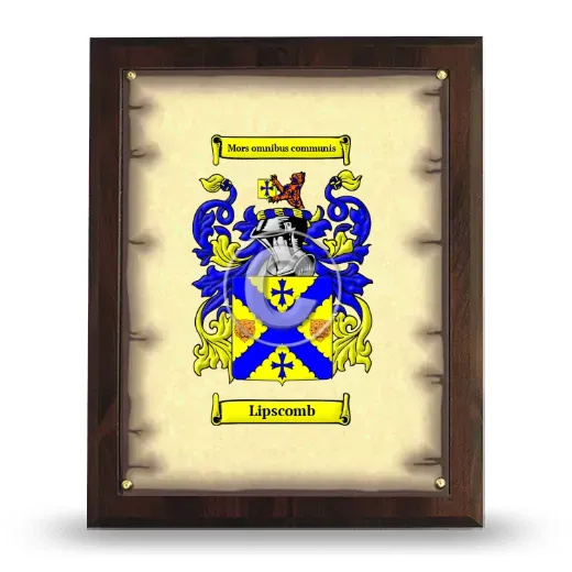 Lipscomb Coat of Arms Plaque