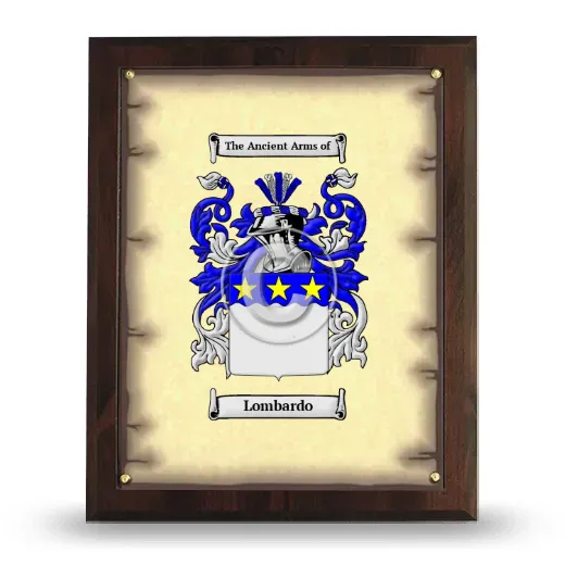 Lombardo Coat of Arms Plaque