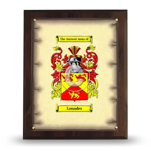 Loundes Coat of Arms Plaque