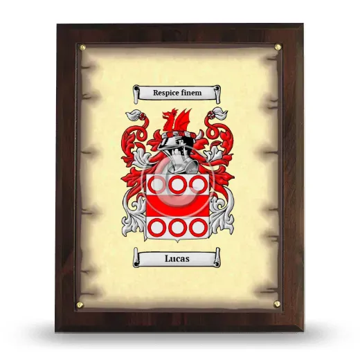 Lucas Coat of Arms Plaque