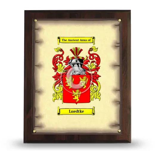 Luedtke Coat of Arms Plaque