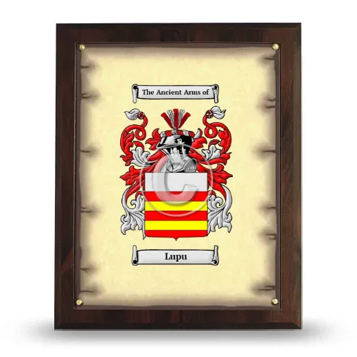 Lupu Coat of Arms Plaque