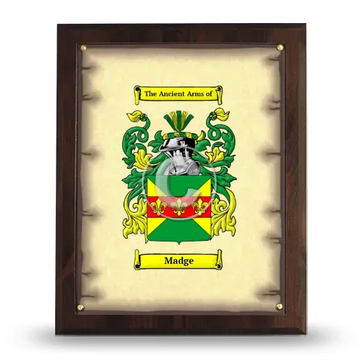 Madge Coat of Arms Plaque