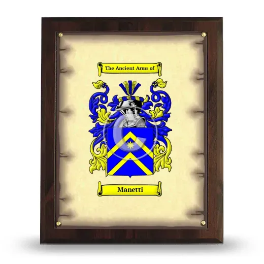 Manetti Coat of Arms Plaque