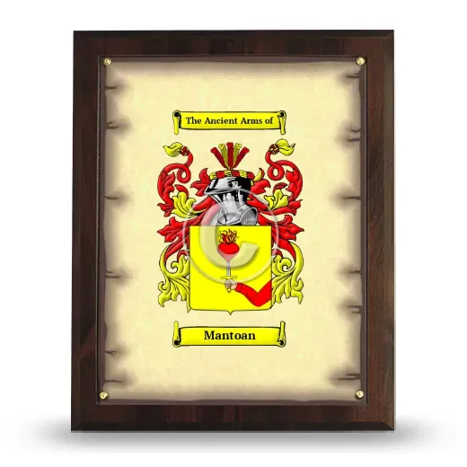 Mantoan Coat of Arms Plaque