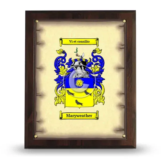 Maryweather Coat of Arms Plaque