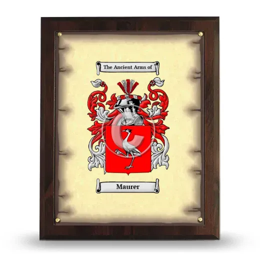 Maurer Coat of Arms Plaque
