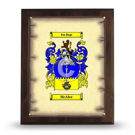 McAfee Coat of Arms Plaque