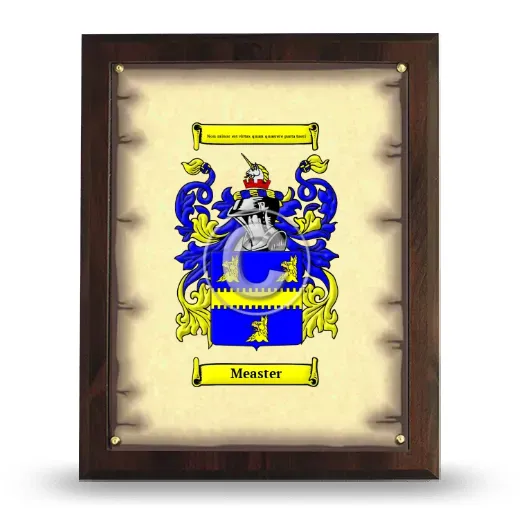 Measter Coat of Arms Plaque