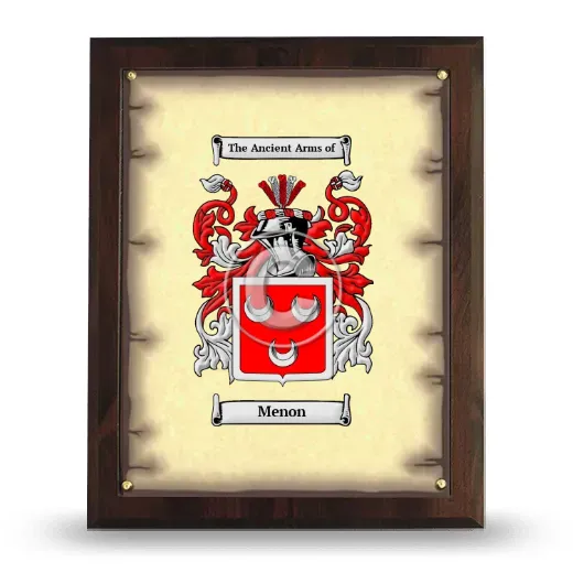 Menon Coat of Arms Plaque