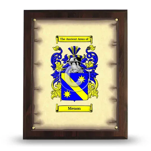 Menon Coat of Arms Plaque