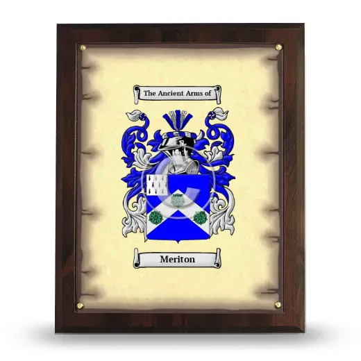 Meriton Coat of Arms Plaque