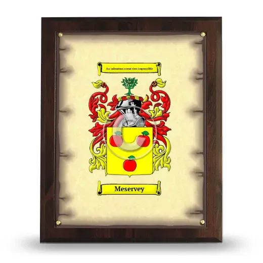 Meservey Coat of Arms Plaque