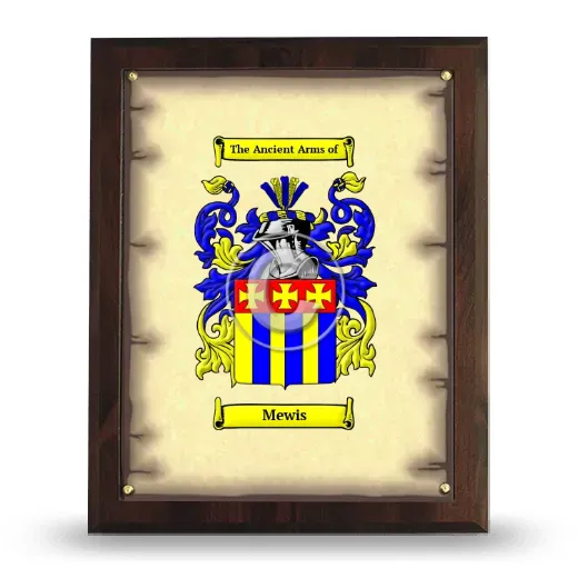 Mewis Coat of Arms Plaque