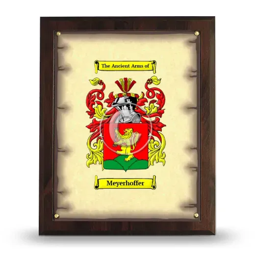 Meyerhoffer Coat of Arms Plaque